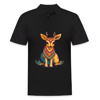 Süßer Anime -Stil Sika Deer Kawaii - Männer Poloshirt - Schwarz - Vorne - Kai (181cm)