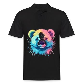 Mignon Anime Style paresseux ours Kawaii - Polo Homme - noir - Devant - Kai (181cm)