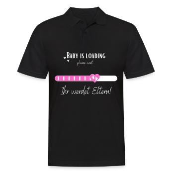 Baby is loading Ihr werdet Eltern! Für Schwangere - Männer Poloshirt - Schwarz - Vorne - Kai (181cm)