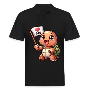Le meilleur papa tortue de tous les temps - Polo Homme - noir - Devant - Kai (181cm)