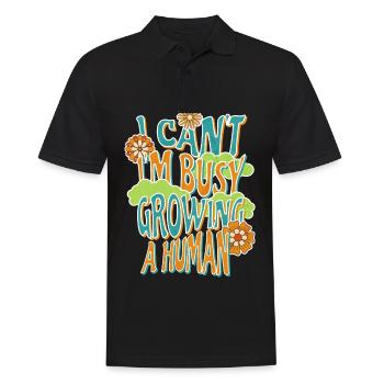Ich kann nicht ich bin schwanger Schwangerschaft - Männer Poloshirt - Schwarz - Vorne - Kai (181cm)