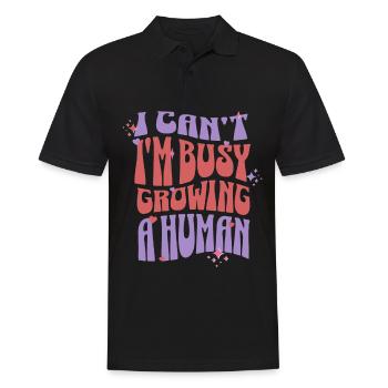 Ich kann nicht ich bin schwanger Schwangerschaft - Männer Poloshirt - Schwarz - Vorne - Kai (181cm)