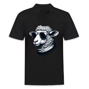 Sheep Whisperer Sheep - Men's Polo Shirt - black - Front - Kai (181cm)