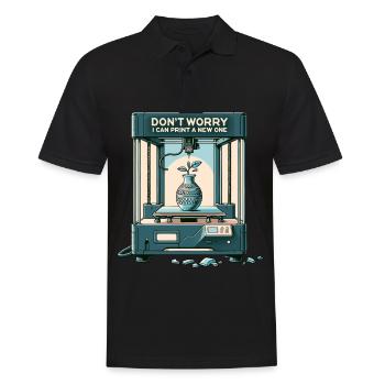 Keine Sorge ich kann es neu drucken 3D-Druck - Men's Polo Shirt - black - Front - Kai (181cm)