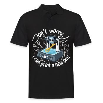 Keine Sorge ich kann es neu drucken 3D-Druck - Männer Poloshirt - Schwarz - Vorne - Kai (181cm)