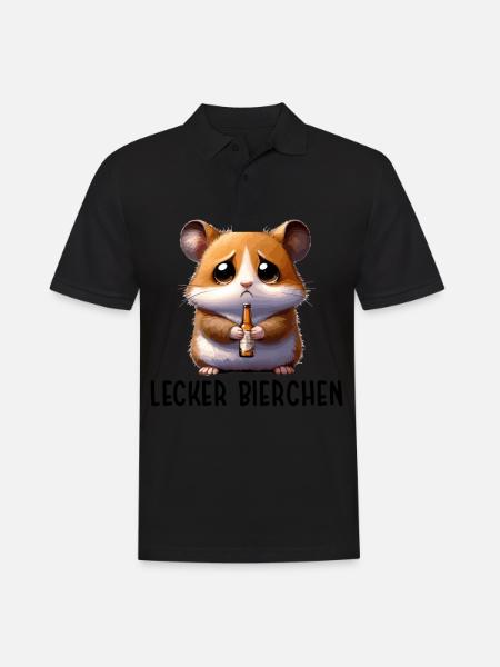 DELICIOUS BEER Sad Hamster Meme - Men's Polo Shirt - black