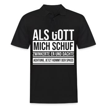 When God created me, He winked and thought - Men's Polo Shirt - black - Front - Kai (181cm)