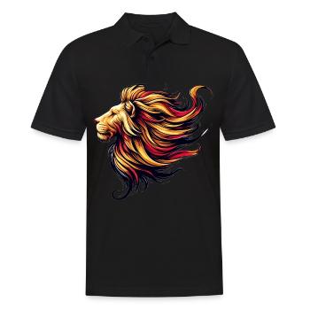 Löwe Mit Einer Dramatischen Mähne - Männer Poloshirt - Schwarz - Vorne - Kai (181cm)