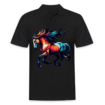 Galloping Horse In Motion Animal Horse - Men's Polo Shirt - black - Front - Kai (181cm)