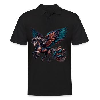 Mythical Horse with Wings An Animal Horse - Men's Polo Shirt - black - Front - Kai (181cm)