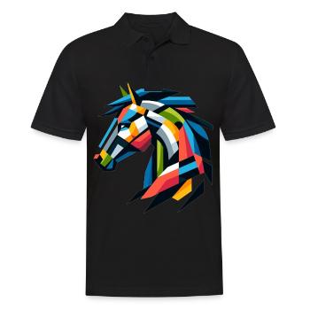 Cheval abstrait cheval - Polo Homme - noir - Devant - Kai (181cm)