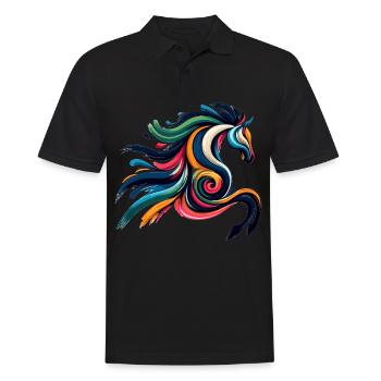 Cheval abstrait cheval - Polo Homme - noir - Devant - Kai (181cm)