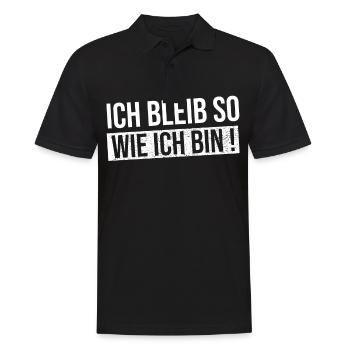 Ich bleib so wie ich bin - Männer Poloshirt - Schwarz - Vorne - Kai (181cm)