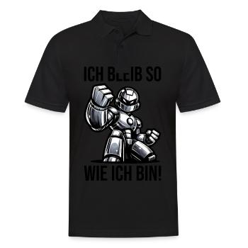 ich bleibe so wie ich bin Roboter - Männer Poloshirt - Schwarz - Vorne - Kai (181cm)