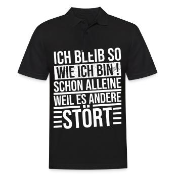 ich bleibe so wie ich bin schon alleine weil es - Männer Poloshirt - Schwarz - Vorne - Kai (181cm)