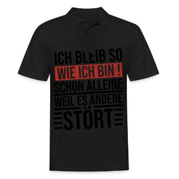 ich bleibe so wie ich bin schon alleine weil es - Männer Poloshirt - Schwarz - Vorne - Kai (181cm)