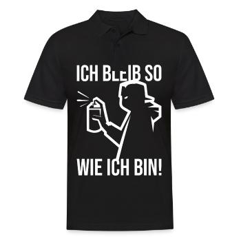 ich bleibe so wie ich bin Street Art Graffiti - Männer Poloshirt - Schwarz - Vorne - Kai (181cm)