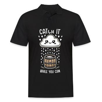Catch it while you can harvest rainwater - Men's Polo Shirt - black - Front - Kai (181cm)
