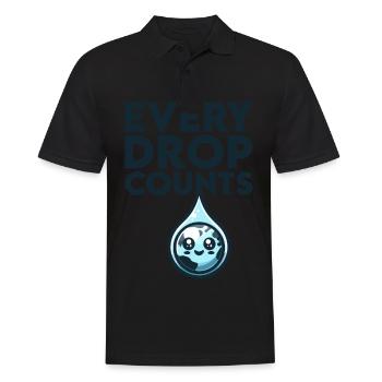 Chaque goutte compte Récolte d’eau de pluie - Polo Homme - noir - Devant - Kai (181cm)