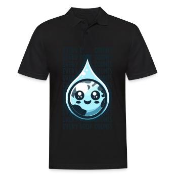Chaque goutte compte Récolte d’eau de pluie - Polo Homme - noir - Devant - Kai (181cm)