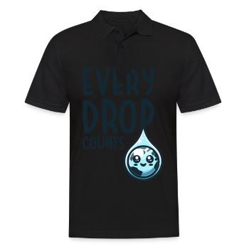Chaque goutte compte Récolte d’eau de pluie - Polo Homme - noir - Devant - Kai (181cm)