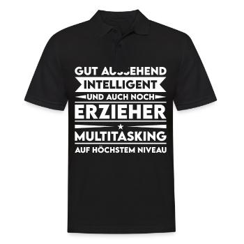 Good-looking, intelligent and educator - Men's Polo Shirt - black - Front - Kai (181cm)