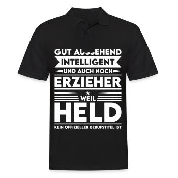 Good-looking, intelligent and educator - Men's Polo Shirt - black - Front - Kai (181cm)