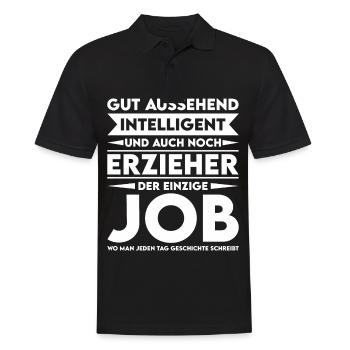 Good-looking, intelligent and educator - Men's Polo Shirt - black - Front - Kai (181cm)