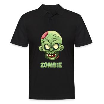 Scary Zombie Halloween - Männer Poloshirt - Schwarz - Vorne - Kai (181cm)
