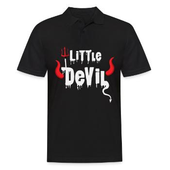 Kleiner Teufel Halloween - Männer Poloshirt - Schwarz - Vorne - Kai (181cm)