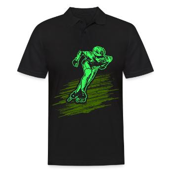 Inline Skates - Männer Poloshirt - Schwarz - Vorne - Kai (181cm)