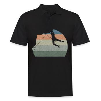 Grimpeur vintage escalade alpiniste boulderer - Polo Homme - noir - Devant - Kai (181cm)