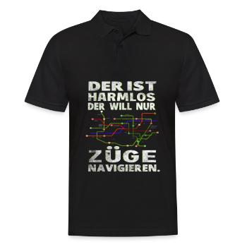 Fahrdienstleiter , Eisenbahner und Weichenwärter - Männer Poloshirt - Schwarz - Vorne - Kai (181cm)