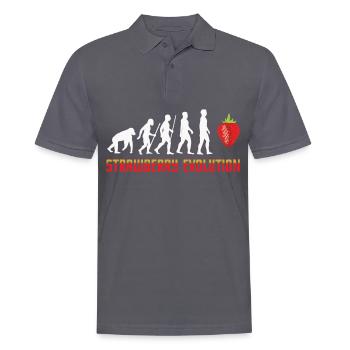 fraise fraise fraise fraise en pierre battement de coeur heartbeat - Polo Homme - charbon - Devant - Nico (186cm)