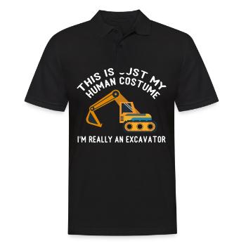 der perfekte tag mit bagger und maschine perfect - Männer Poloshirt - Schwarz - Vorne - Kai (181cm)