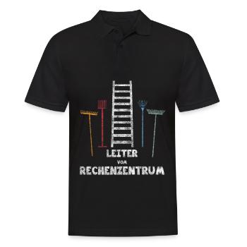 Leiter vom Rechenzentrum - Männer Poloshirt - Schwarz - Vorne - Kai (181cm)