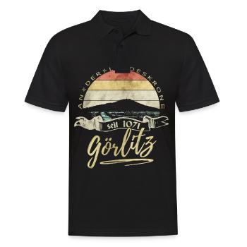 Görlitz Landeskrone - Männer Poloshirt - Schwarz - Vorne - Kai (181cm)