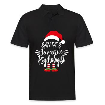 Le psychologue préféré du Père Noël - chrismas gift - Polo Homme - noir - Devant - Kai (181cm)