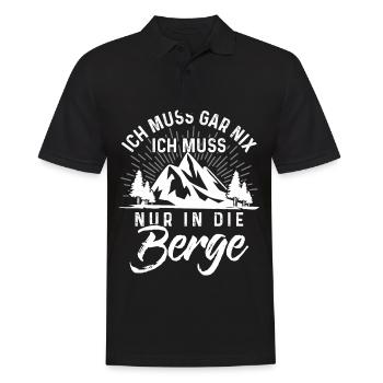 Ich Muss nur in die Berge - (B.w) - Männer Poloshirt - Schwarz - Vorne - Kai (181cm)