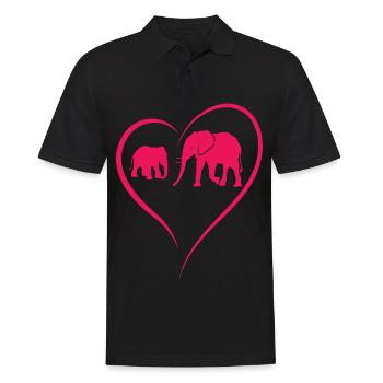 Eléphants Pachydermes Proboscis Afrique Trompette Éléphant - Polo Homme - noir - Devant - Kai (181cm)