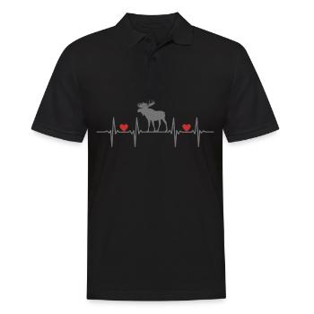Elche Skandinavien Hoher Norden Kanada Hirsch Elch - Männer Poloshirt - Schwarz - Vorne - Kai (181cm)