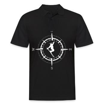 Compass and skiing - (sk) (2) - Men's Polo Shirt - black - Front - Kai (181cm)