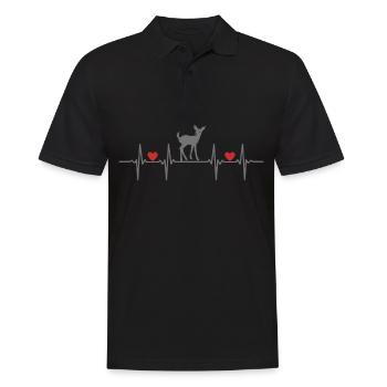 Hirsche Hirschkuh Reh Rehbock Wald Forst Hirsch - Männer Poloshirt - Schwarz - Vorne - Kai (181cm)