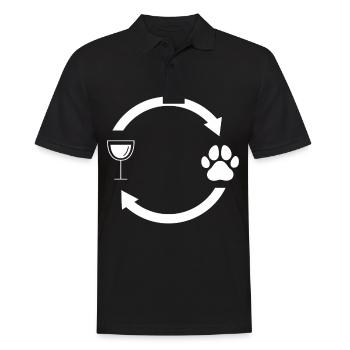 Weinlastenpfeile und Hund 3 - (do) - Männer Poloshirt - Schwarz - Vorne - Kai (181cm)