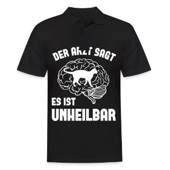 Der arzt Sagt es ist unheilbar - - Männer Poloshirt - Schwarz - Vorne - Kai (181cm)
