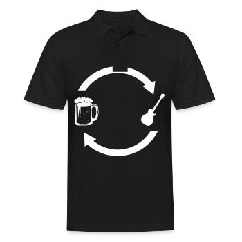 Flèches de chargement de bière et guitare - - Polo Homme - noir - Devant - Kai (181cm)