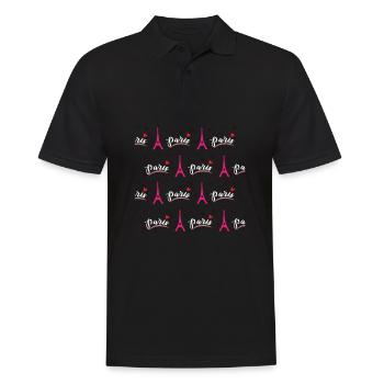 Paris France Bonjour - Polo Homme - noir - Devant - Kai (181cm)