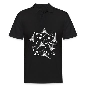 Eiffelturm Paris Frankreich Bonjour - Männer Poloshirt - Schwarz - Vorne - Kai (181cm)