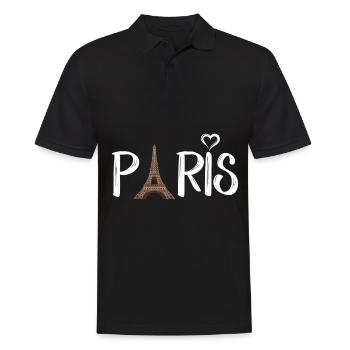 Tour Eiffel à Paris France - Polo Homme - noir - Devant - Kai (181cm)