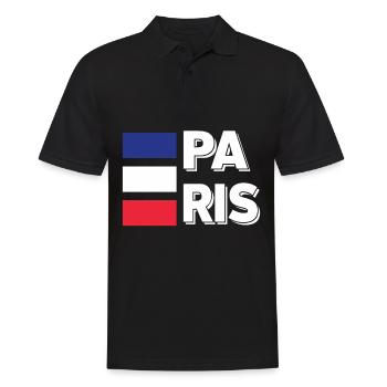 Paris en France Français couleurs - Polo Homme - noir - Devant - Kai (181cm)